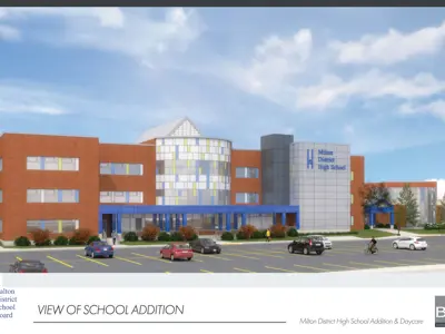 Rendering of the Milton District High School addition.