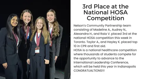 Nelson HOSA students competing